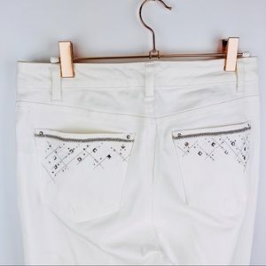 Laura Ashley‎ White Embellished Cropped Jeans